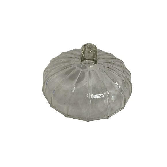 Vintage Clear Glass Round Panel Dome Lid Butter Cheese Dish starburst base - Picture 4 of 7